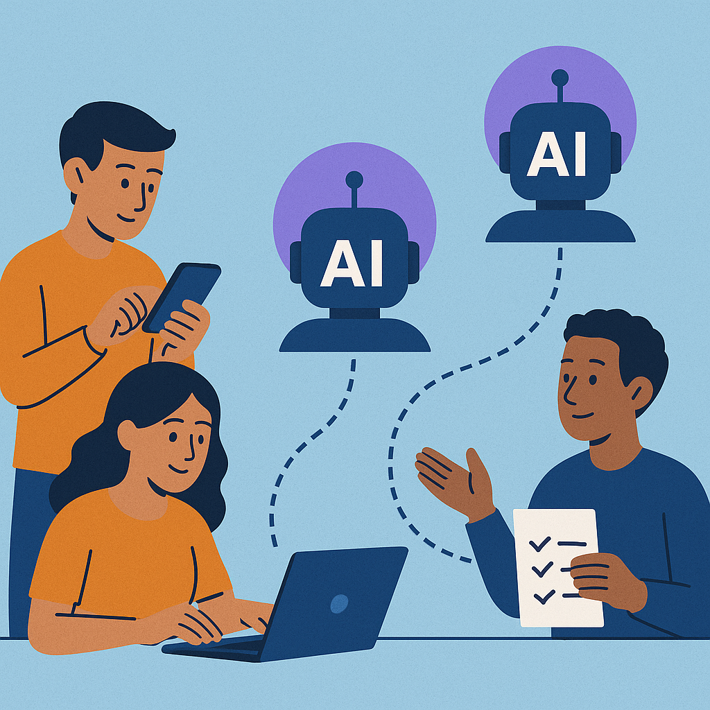 Dev's transformation with AI Dev in video call presentation