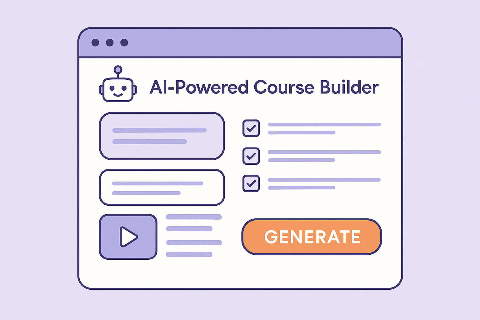 Dynamic course generation using AI AI-powered course builder interface
