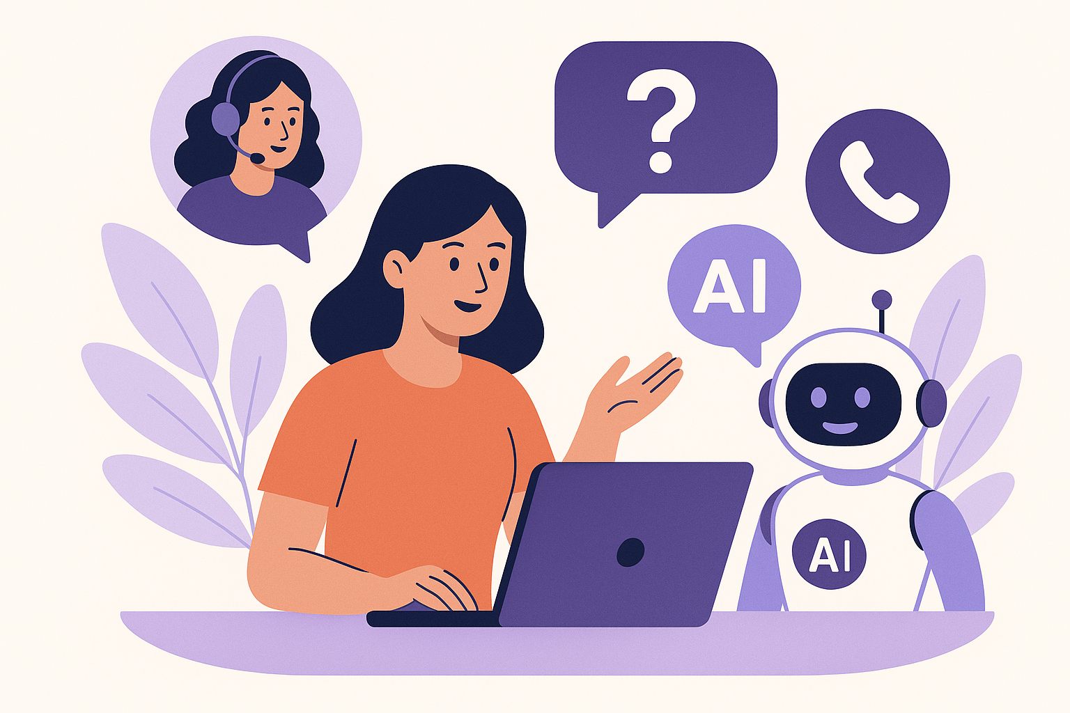 Contact and support illustration